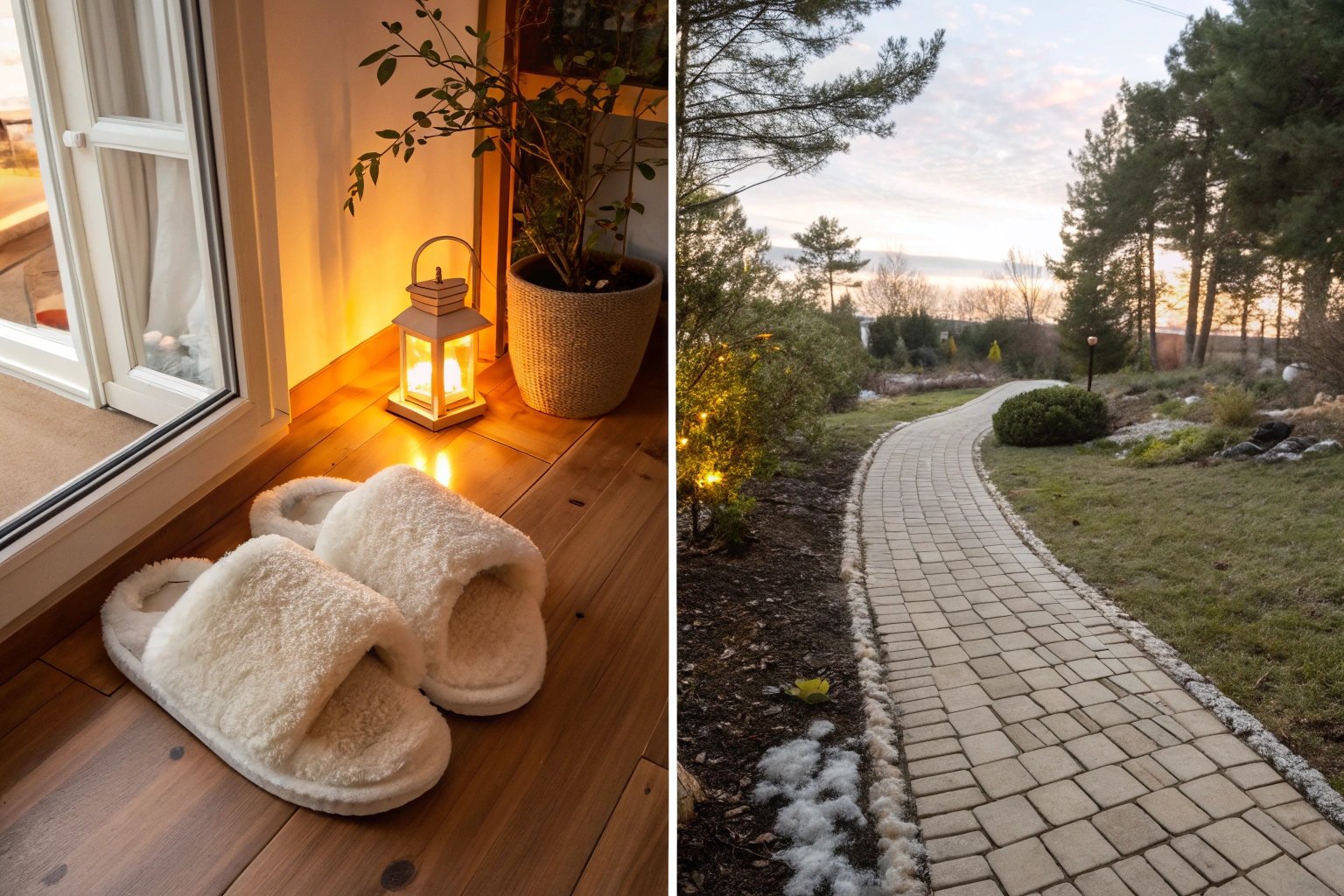 slippers inside vs outside