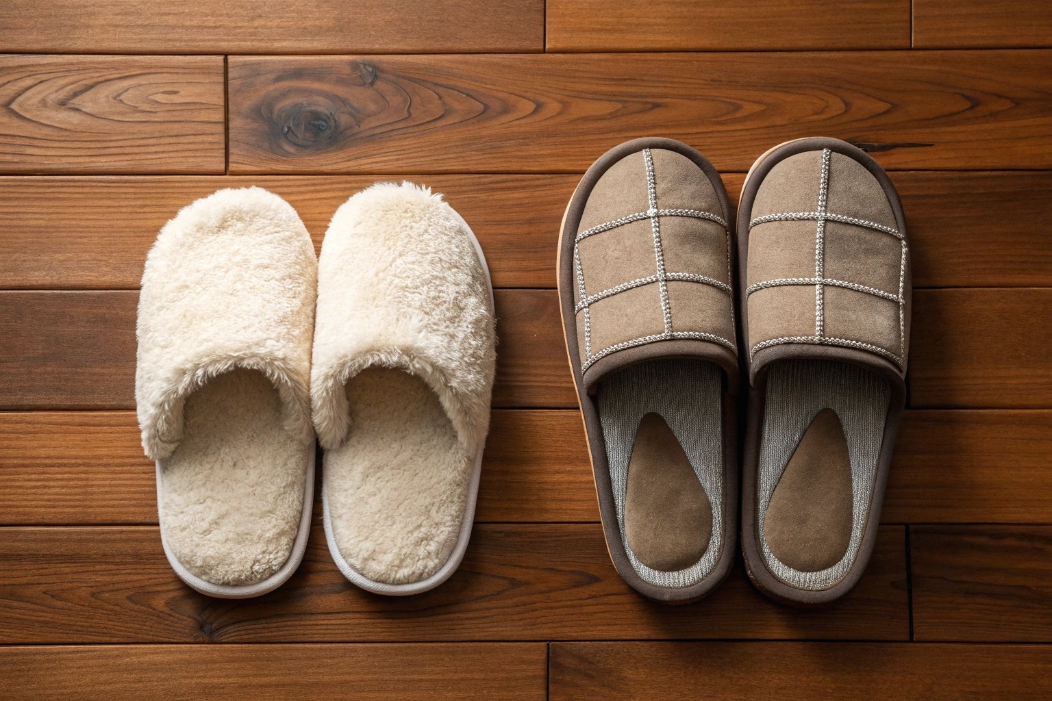 "house shoes" and "slippers"