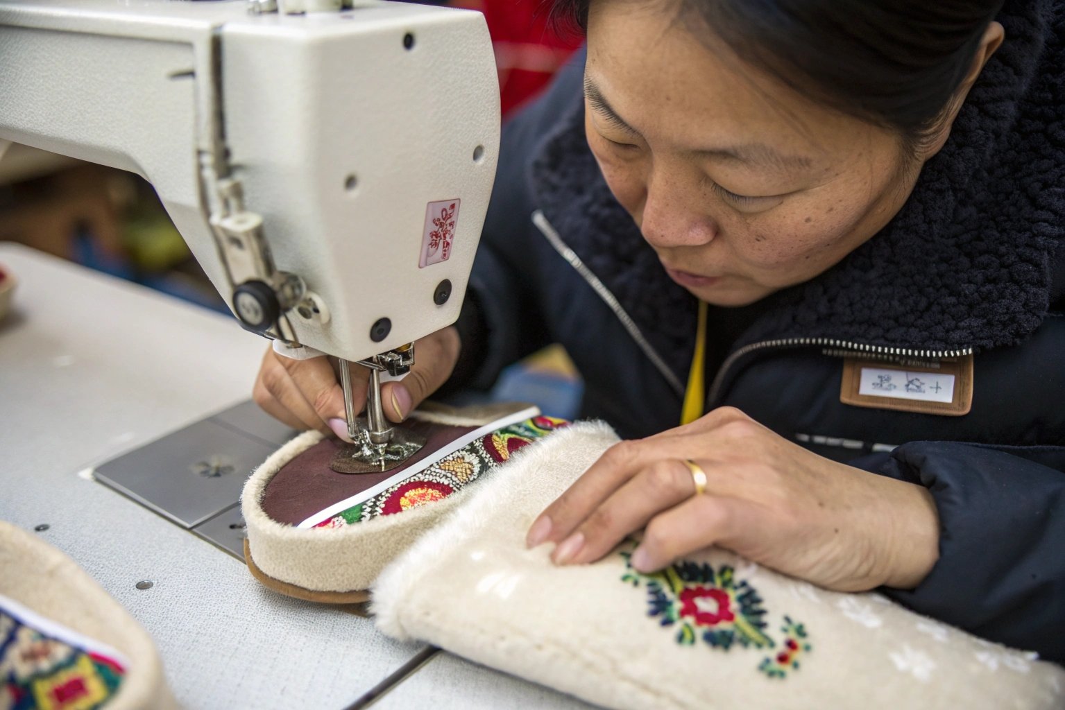 sewing slipper upper