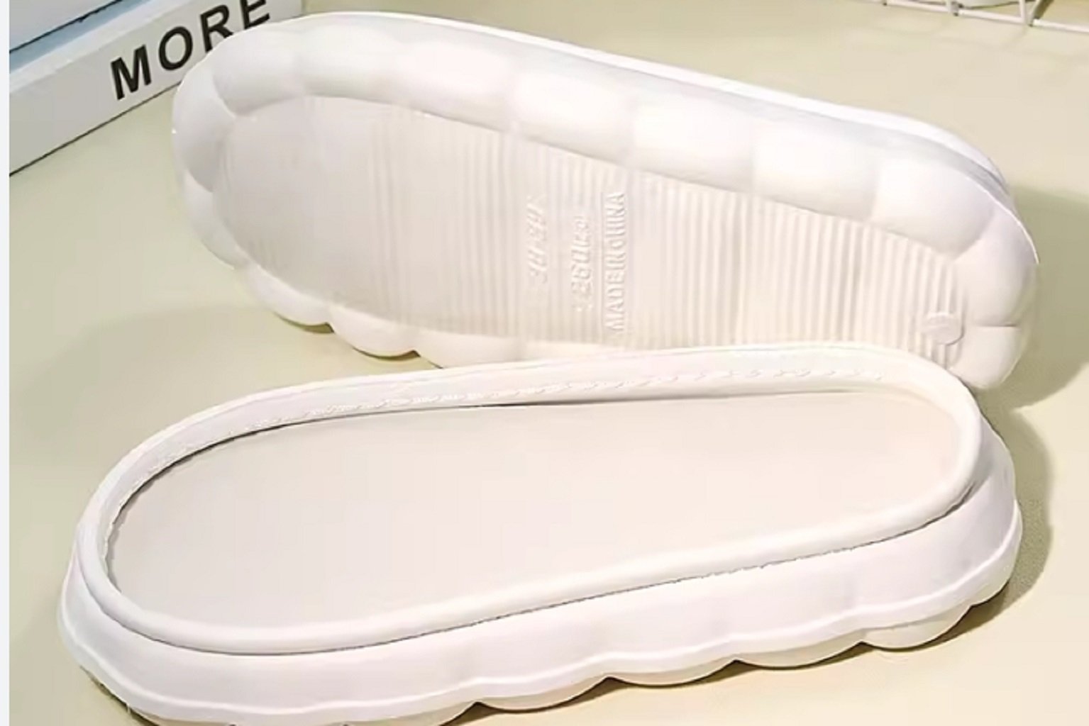 "EVA foam manufacturing process for plastic slipper soles shown step-by-step."