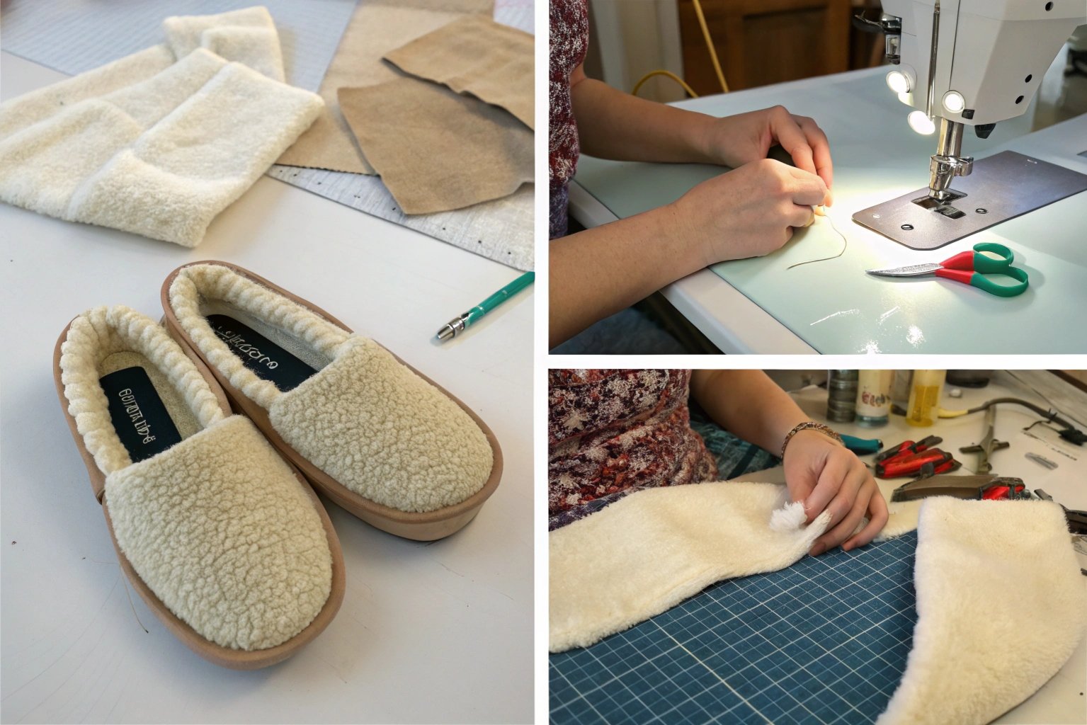 Winter slipper creation process