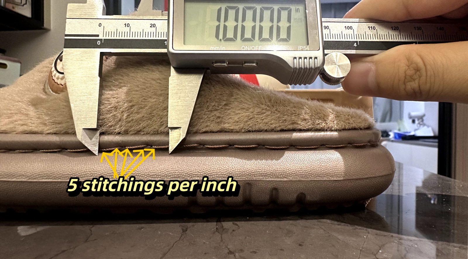 5 stitchings per inch