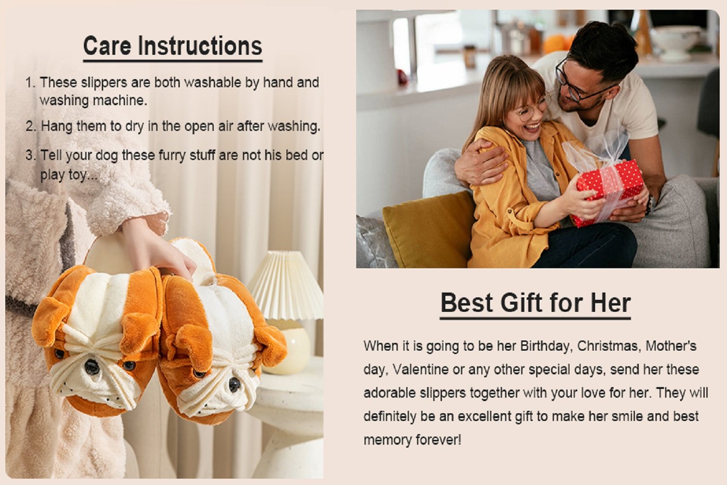 care instructions for slippers