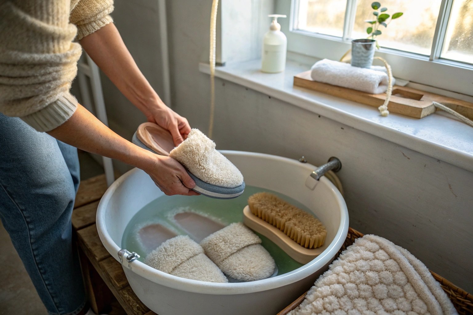 Proper slipper washing